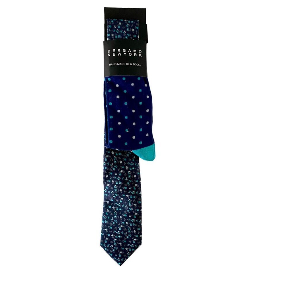 Bergamo New York Men's Hand Made Tie and Socks NEW